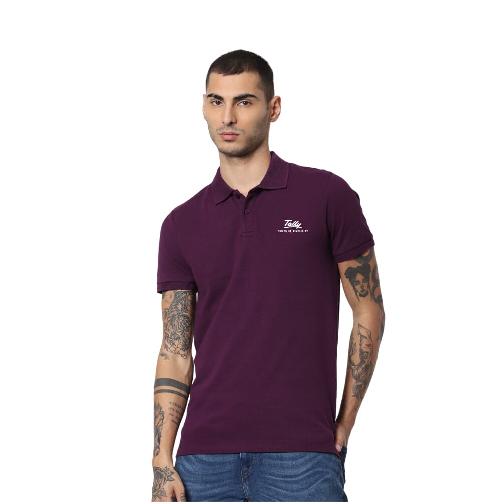 Jack & Jones Jacquard Plain Polo T-shirt - Wine